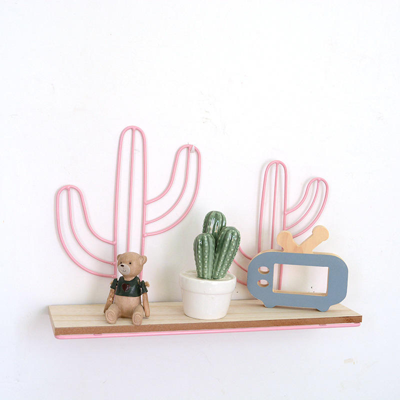 Mount Hanging Storage Shelf Rack Iron Cactus House...