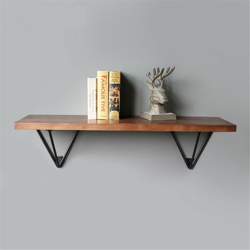 2PCS Durable Wall Mount Multi-Use Shelf Heavy Duty Metal Support Bracket Prism Furniture Bracket - Black