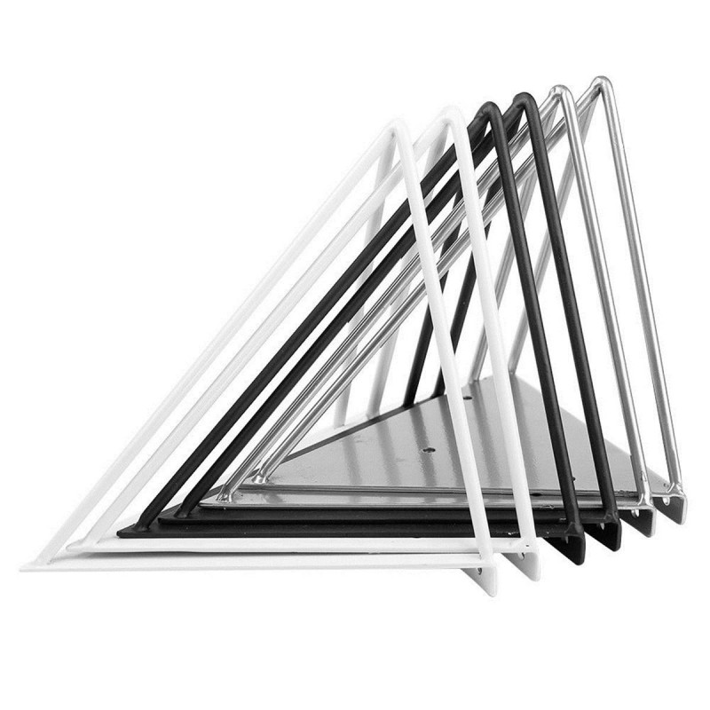 2PCS Durable Wall Mount Multi-Use Shelf Heavy Duty Metal Support Bracket Prism Furniture Bracket - Black