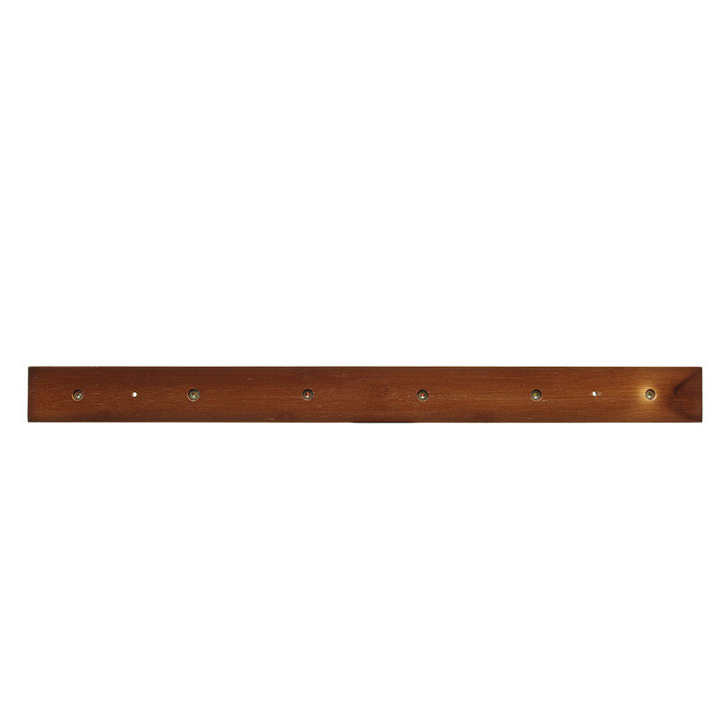 Wall-mounted Clothes Hook Natural Bamboo Coat Hanger Home Key Bag Storage Shelf - Coffee 6 Hooks