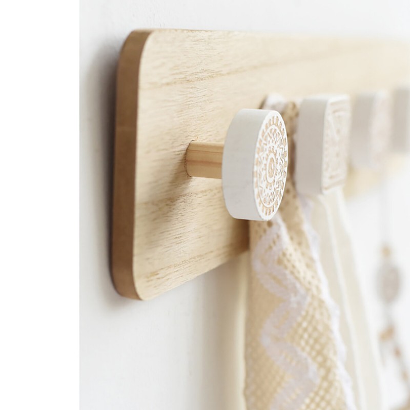 Nordic Wood Coat Hanger Wall Hook Home Decorative Clothes Hangers Key Holder Wall Mounted Coat Rack Key Hanger Wall Shelf - 3 Ho