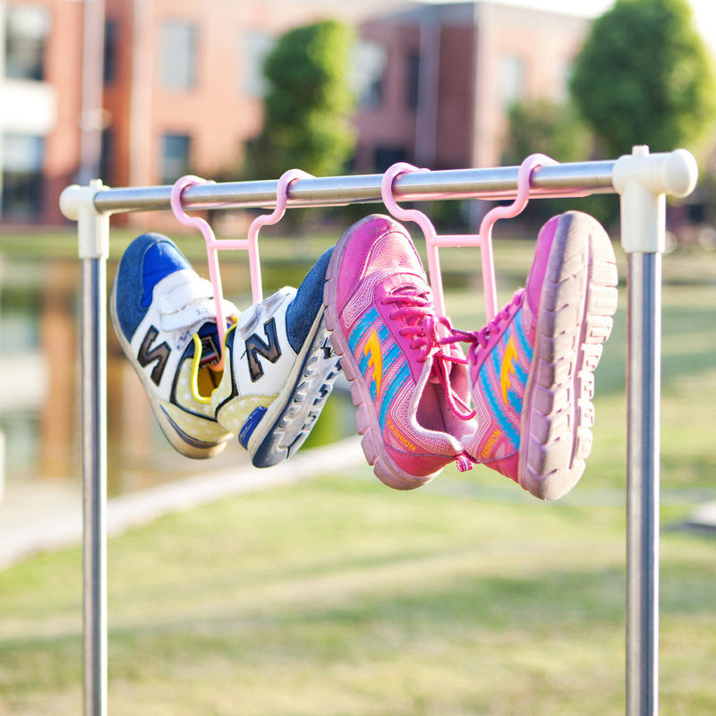 2PCS/Set Multi-function Plastic Children Kids Shoes Hanging Storage Shelf Drying Rack Shoe Racks - Blue
