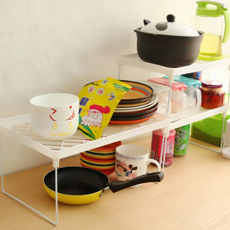 Foldable Racks Home Bathroom Kitchen Storage Rack Shelving Shelf Holders Organizer - S