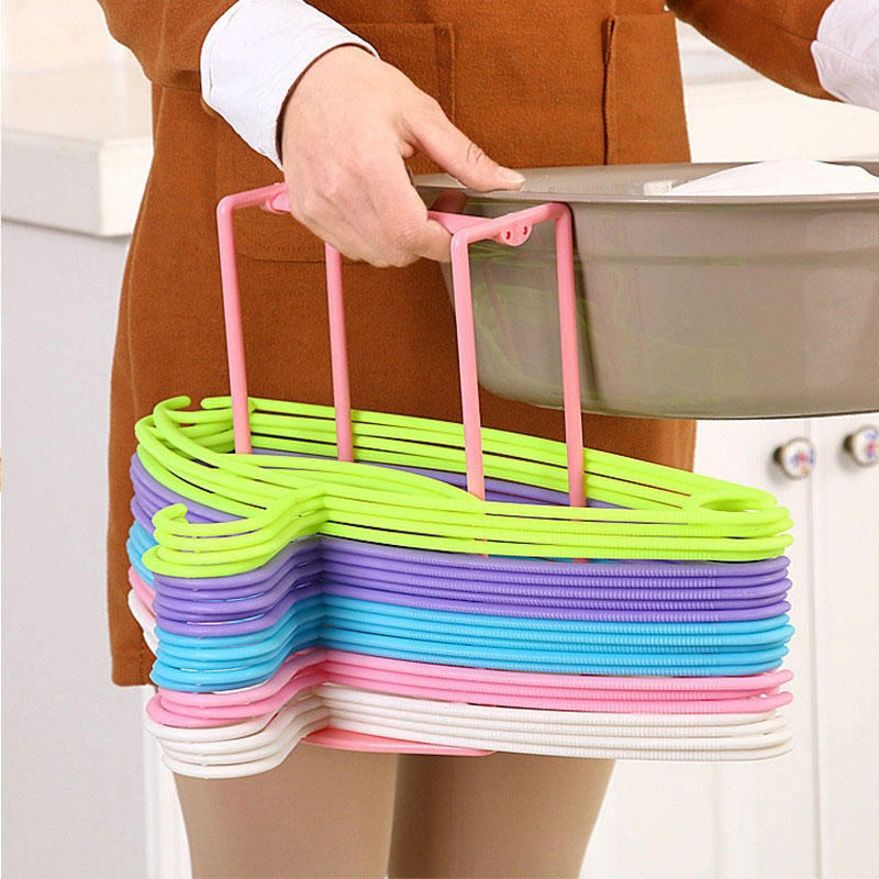 Creative Clothes Hanger Storage Rack Multifunctional Clothespin Oraganizer Holder - Green
