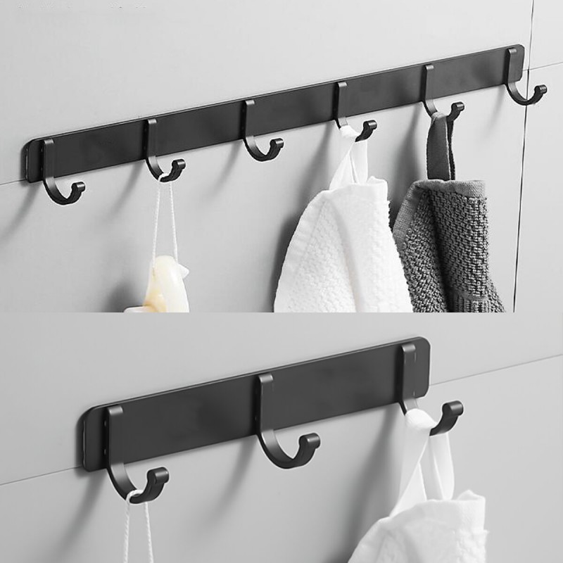 Black Space Aluminum Hook Wall Mount Hook Hanger C...