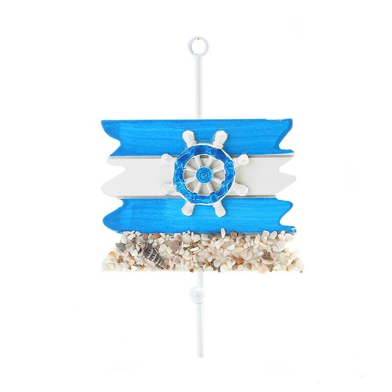 KC-WH04 Nautical Wood Hook Wall Mount Mediterranean Bedroom Bathroom Hat Key Door Hanger - 4