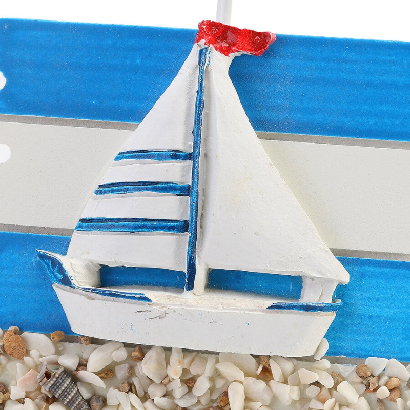 KC-WH04 Nautical Wood Hook Wall Mount Mediterranean Bedroom Bathroom Hat Key Door Hanger - 4