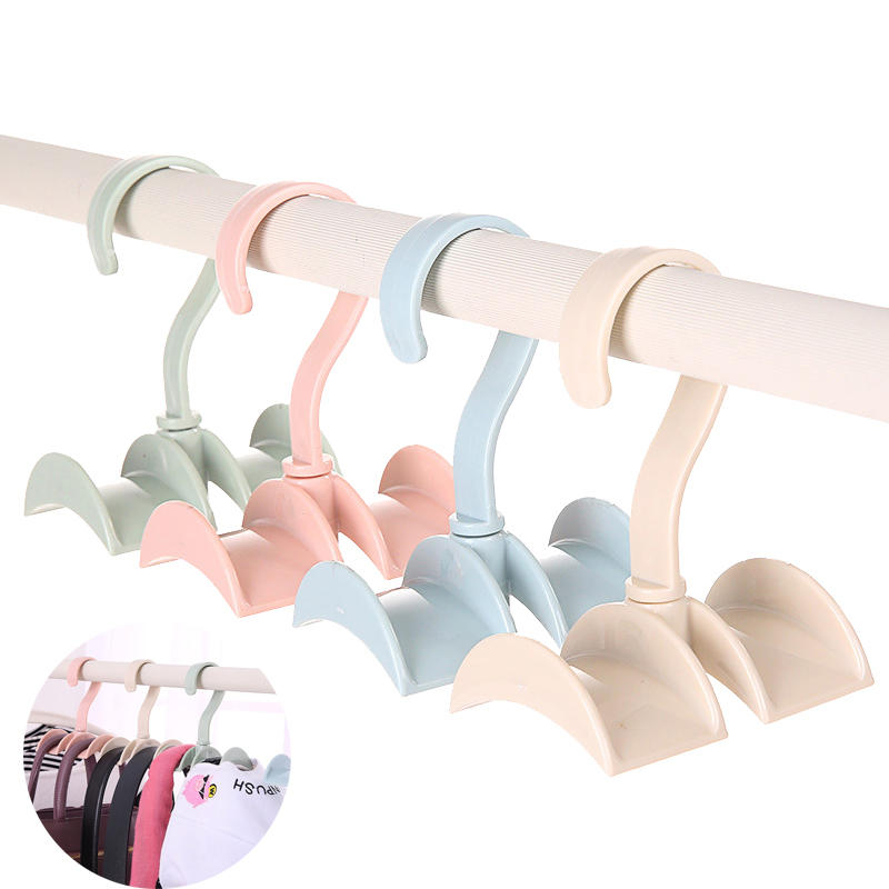 Rotated Storage Rack Bag Hanger Plastic Clothes Rack Creative Tie Closet Hanger Wardrobe Organizer - Green