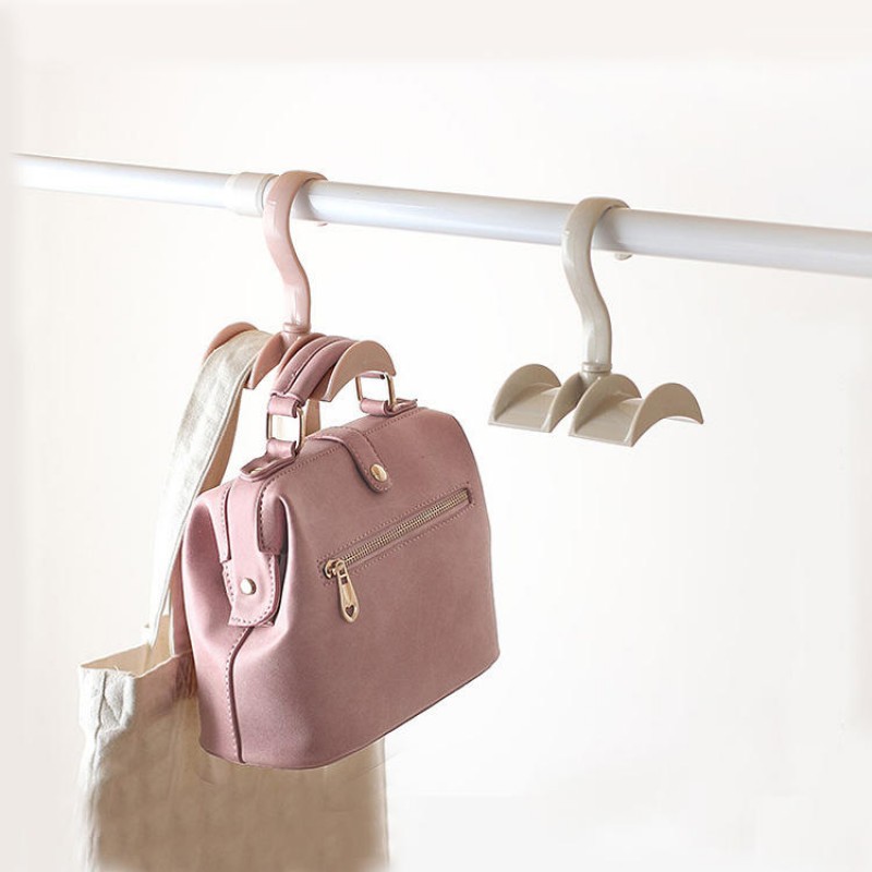 Rotated Storage Rack Bag Hanger Plastic Clothes Ra...