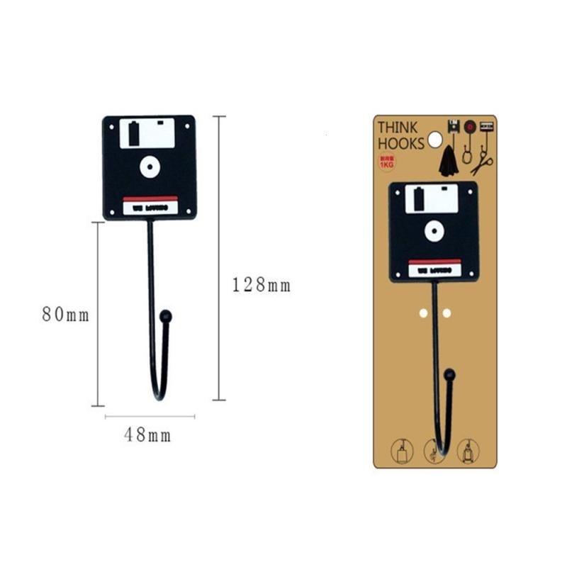 4Pcs/3Ps/2Pcs/1Pc Retro Style Tape Disk Records Style Vintage Wall Door Hook For Clothes Coat Hat Bag Towel Bath Hanger - B