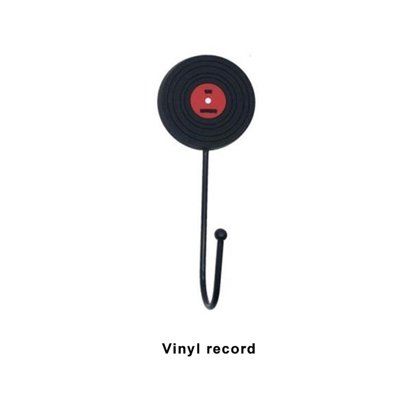 4Pcs/3Ps/2Pcs/1Pc Retro Style Tape Disk Records Style Vintage Wall Door Hook For Clothes Coat Hat Bag Towel Bath Hanger - B