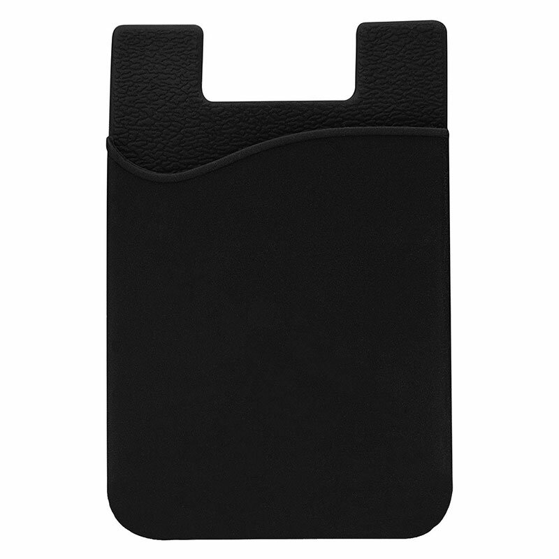 KC-CC01 Adhesive Cell Phone Wallet Silicone Money Credit Card Earphone Holder Stick-on Pouch - Red