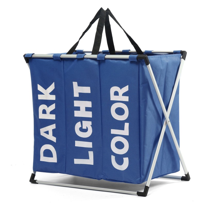 Cloth Lattice Laundry Basket Three Dirty Clothes H...