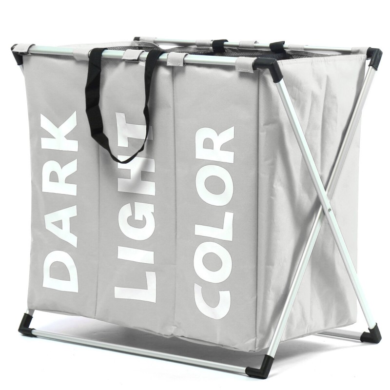 Cloth Lattice Laundry Basket Three Dirty Clothes Home Furnishing Lint Dirty Clothes Storage Baskets -  Pink