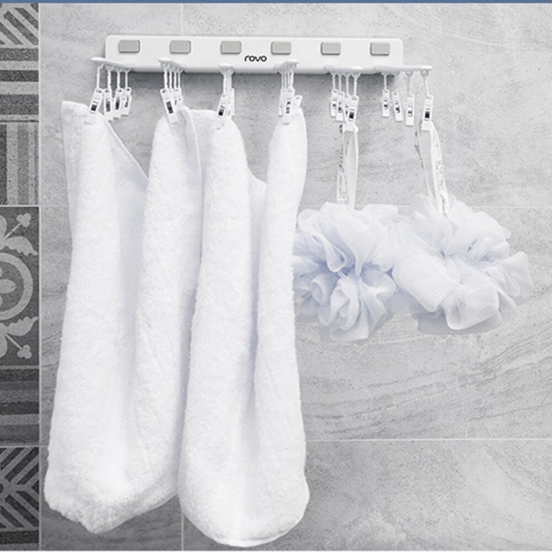 Multi-function Folding Air Dry Rack Hole Free Clothes Rack Balcony Sock Dry Rack for Indoor Clothes Hanger - White