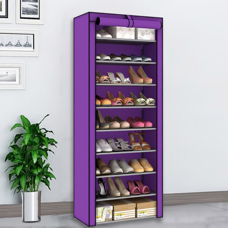 10 Tiers 9 Lattices Shoe Rack Shelf Storage Closet Organizer Cabinet With Dust Cover - #1
