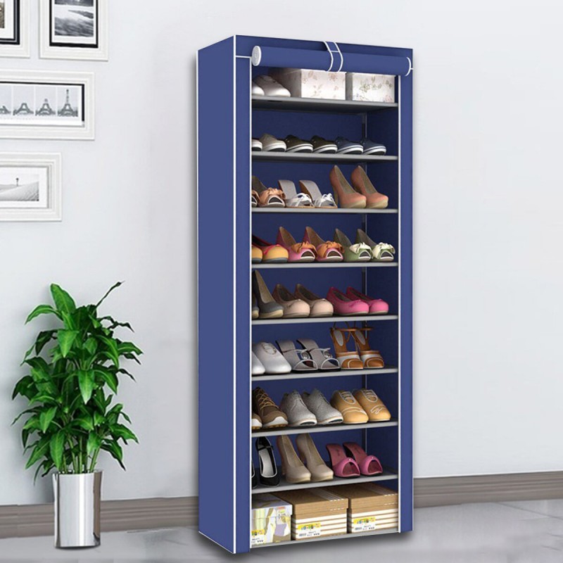 10 Tiers 9 Lattices Shoe Rack Shelf Storage Closet Organizer Cabinet With Dust Cover - #1