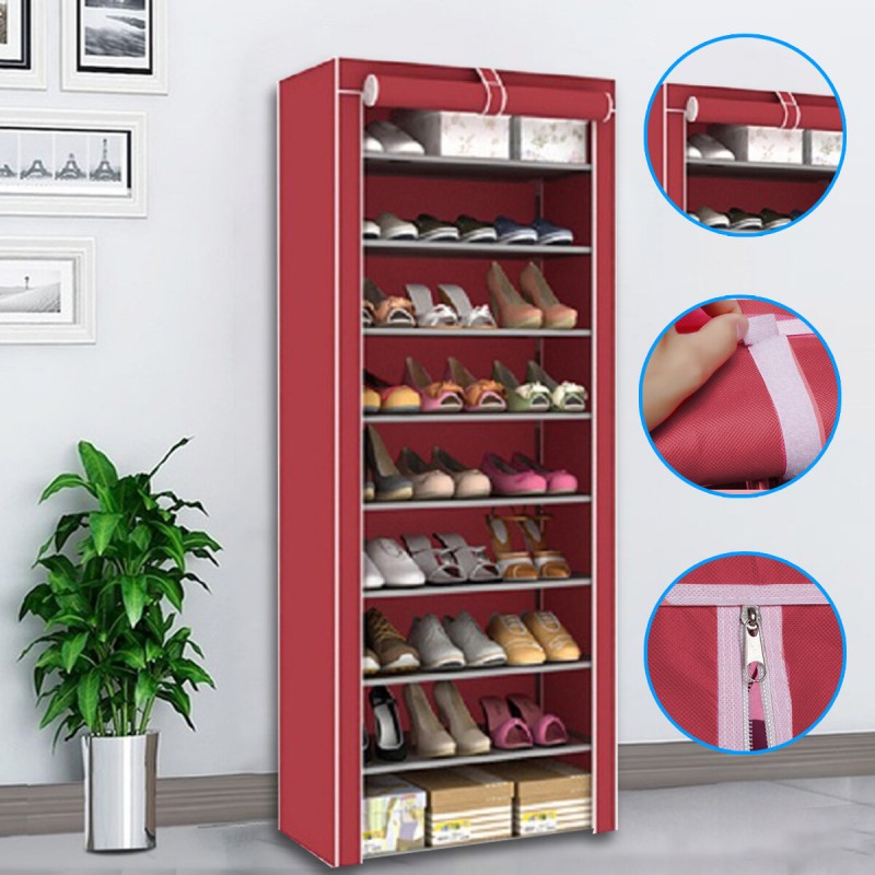 10 Tiers 9 Lattices Shoe Rack Shelf Storage Closet...