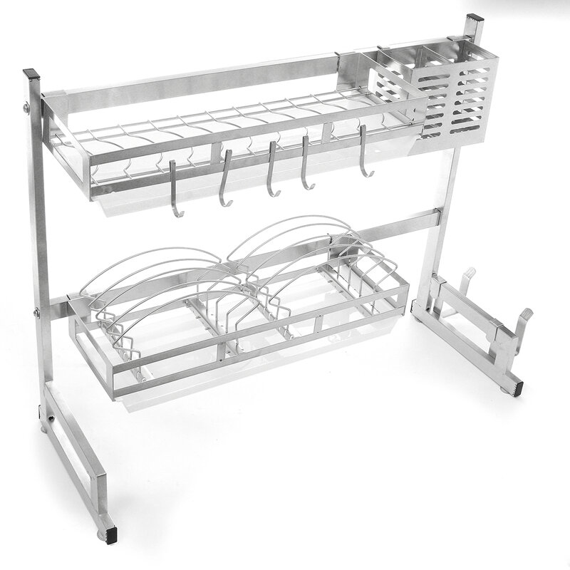 Stainless Steel Kitchen Dish Drying Rack Drainer Storage Shelf Utensil Holder Plate Dish Cupboard Storage Rack - 1x Stents of di