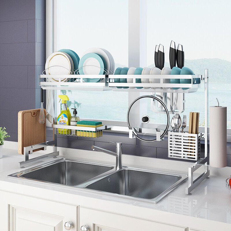 Stainless Steel Kitchen Dish Drying Rack Drainer S...