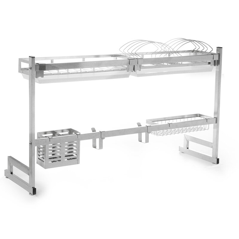 Stainless Steel Kitchen Dish Drying Rack Drainer Storage Shelf Utensil Holder Plate Dish Cupboard Storage Rack - 1x Stents of di