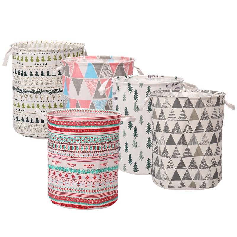 Round Foldable Laundry Storage Bucket Toys Sundrie...