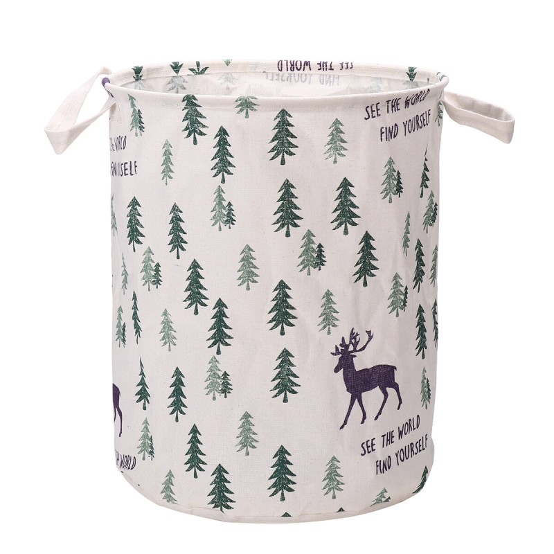 Round Foldable Laundry Storage Bucket Toys Sundries Waterproof Hamper - Jungle Tree