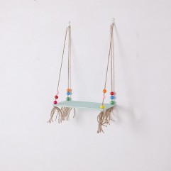 Wall Shelf Wood Round Beads Wall Bookcase Balcony ...
