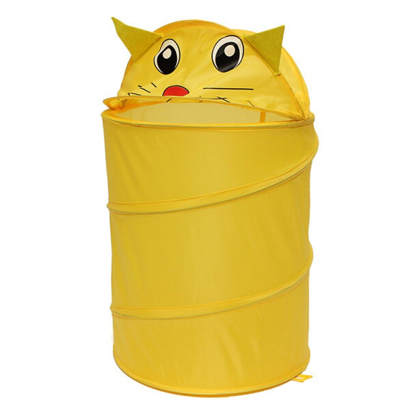 32x45cm Foldable Animal Design Laundry Bag Bathroom Dirty Clothes Casket - Orange Bear