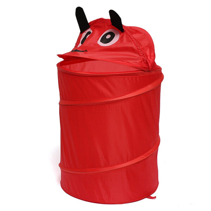 32x45cm Foldable Animal Design Laundry Bag Bathroom Dirty Clothes Casket - Orange Bear