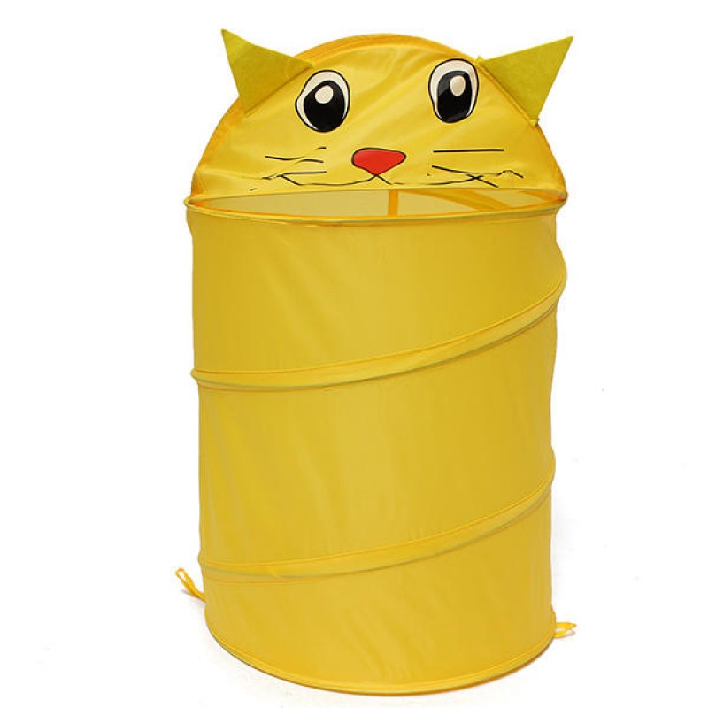 32x45cm Foldable Animal Design Laundry Bag Bathroom Dirty Clothes Casket - Orange Bear