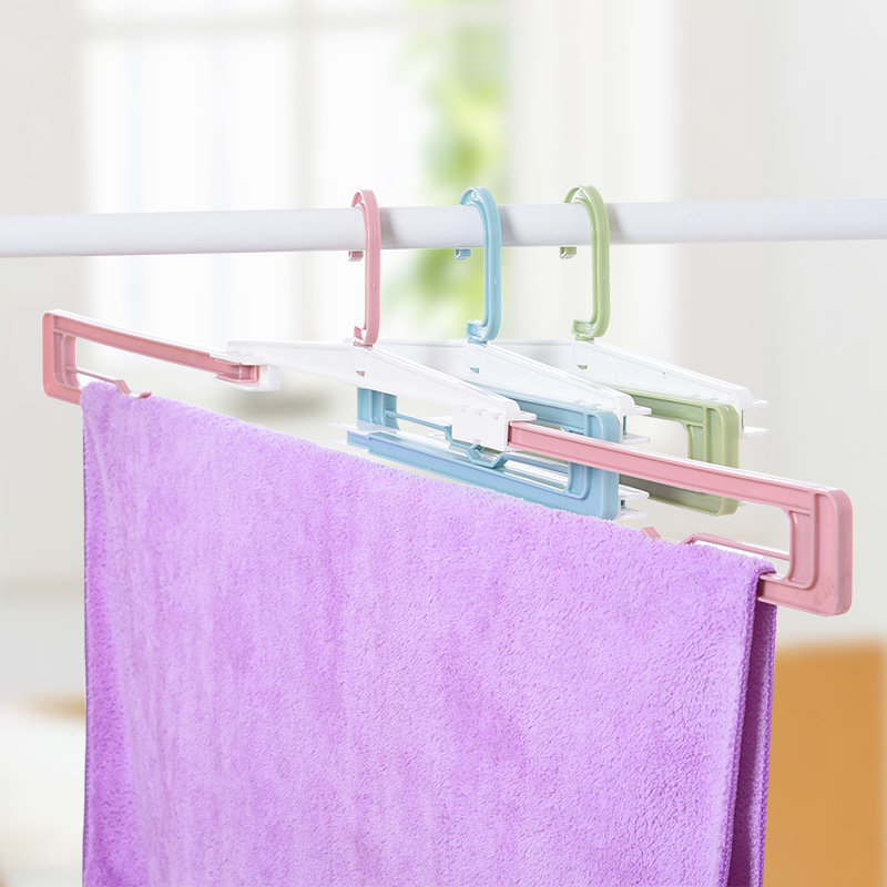 Folding Hanger Cloth Racks Portable Travel Hanger Racks Plastic Drying Racks - Green