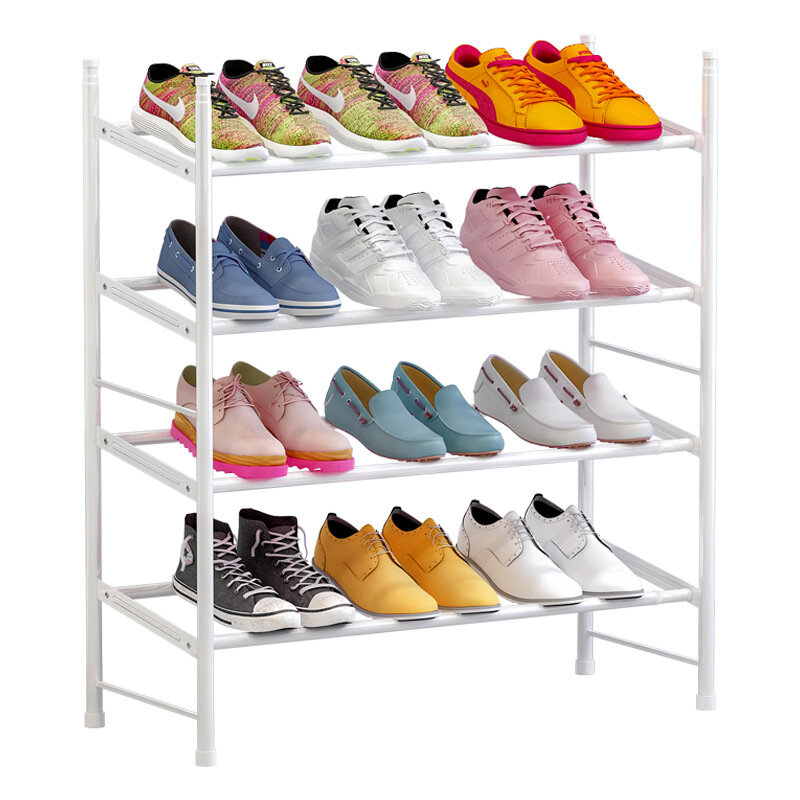 3 Tiers Shoe Rack Storage Organizer Tower Metal Shelf Stand Sneake Rack Home - White