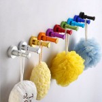 1Pcs Wall Mounted Decorative Bathroom Hooks Towel Racks Aluminum Finish Candy Color Clothes Hanger Towel Coat Robe Hook - Blue