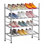 3 Tiers Shoe Rack Storage Organizer Tower Metal Shelf Stand Sneake Rack Home - White