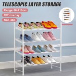 3 Tiers Shoe Rack Storage Organizer Tower Metal Shelf Stand Sneake Rack Home - White