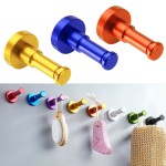 1Pcs Wall Mounted Decorative Bathroom Hooks Towel Racks Aluminum Finish Candy Color Clothes Hanger Towel Coat Robe Hook - Blue