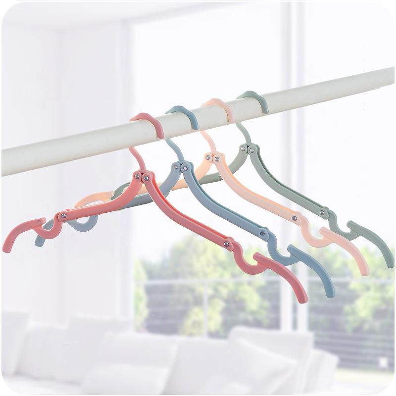 Folding Travel Hanger Portable Travel Clothes Brace Household Windproof Clothes Hanger Non-slip Clothes Hanger Plastic Cloth Han