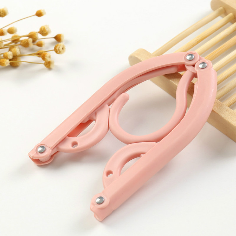 Folding Travel Hanger Portable Travel Clothes Brace Household Windproof Clothes Hanger Non-slip Clothes Hanger Plastic Cloth Han