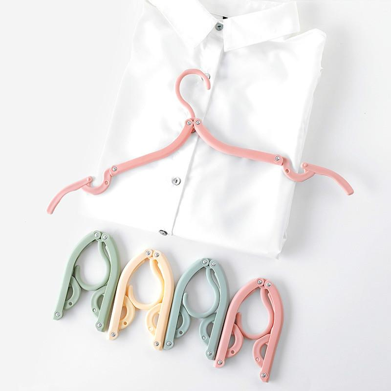 Folding Travel Hanger Portable Travel Clothes Brace Household Windproof Clothes Hanger Non-slip Clothes Hanger Plastic Cloth Han