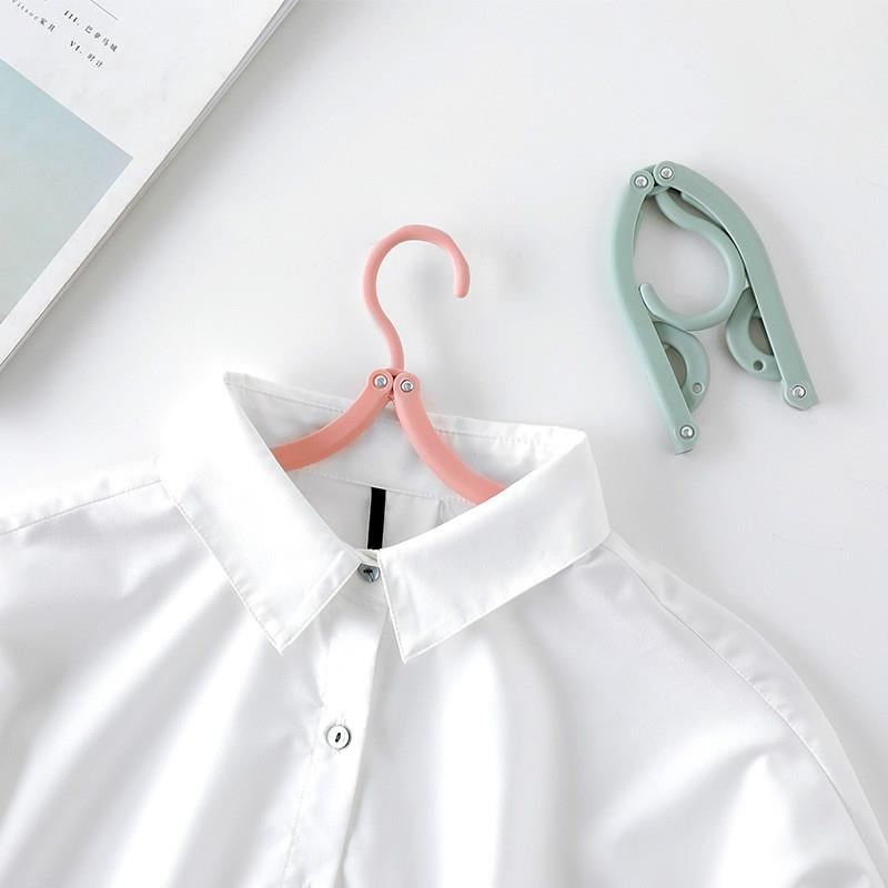 Folding Travel Hanger Portable Travel Clothes Brace Household Windproof Clothes Hanger Non-slip Clothes Hanger Plastic Cloth Han