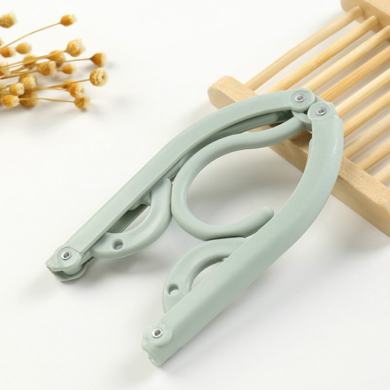 Folding Travel Hanger Portable Travel Clothes Brace Household Windproof Clothes Hanger Non-slip Clothes Hanger Plastic Cloth Han