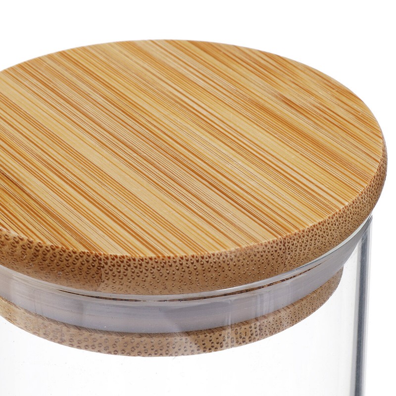 10 Pcs Glass Canister Set with Bamboo Lids Glass J...