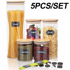 Glass Storage Jar 5 Set Food Storage Containers Ai...