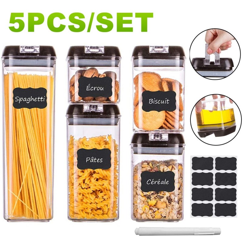 5PCS Air-Tight Food Storage Container Easy Lock Se...